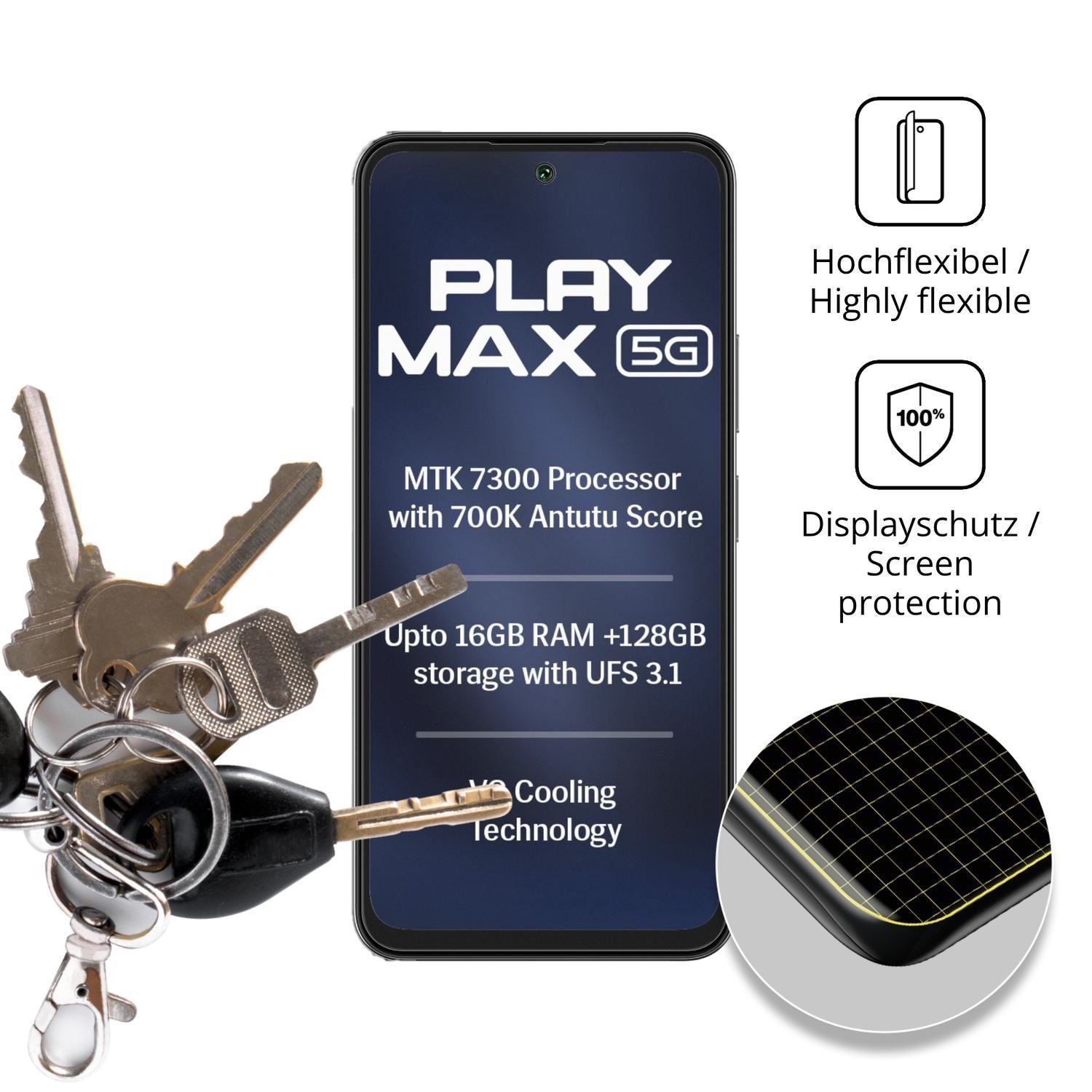 2x Full Cover Schutzfolie matt für Lava Play Max (3)