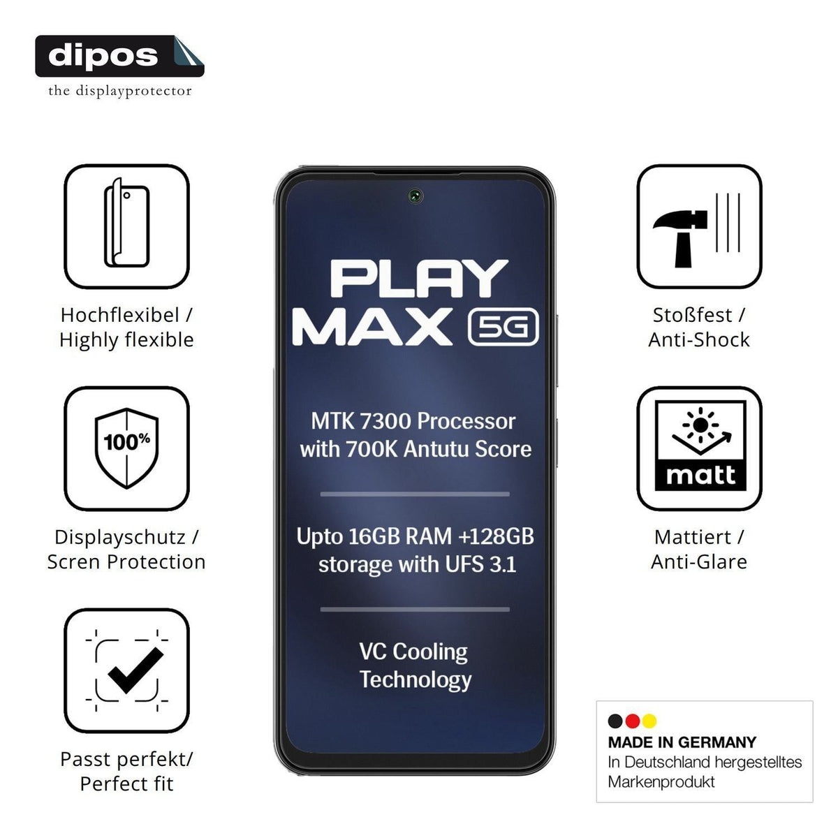 2x Full Cover Schutzfolie matt für Lava Play Max (7)