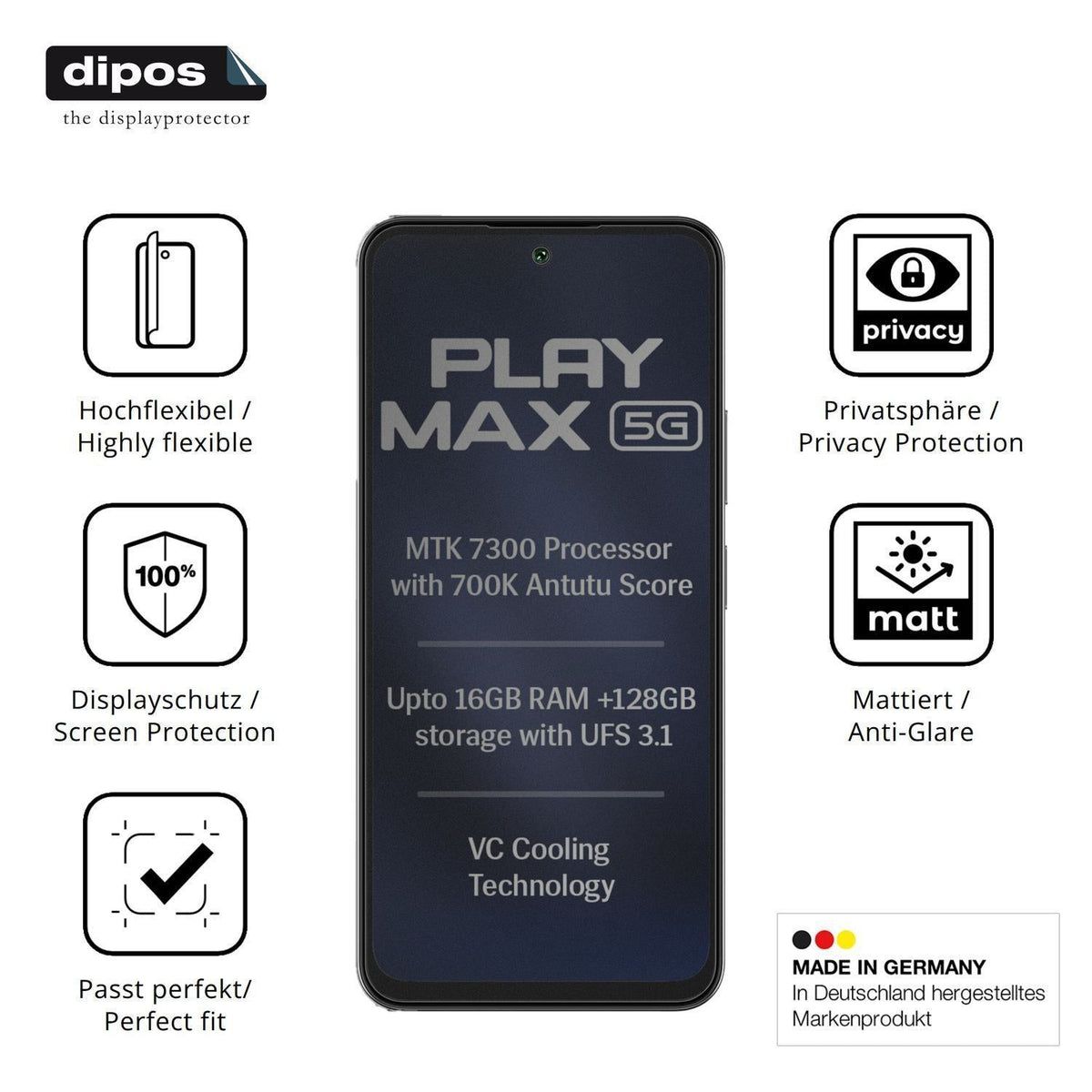 Full Cover Privacy Blickschutzfolie für Lava Play  (5)