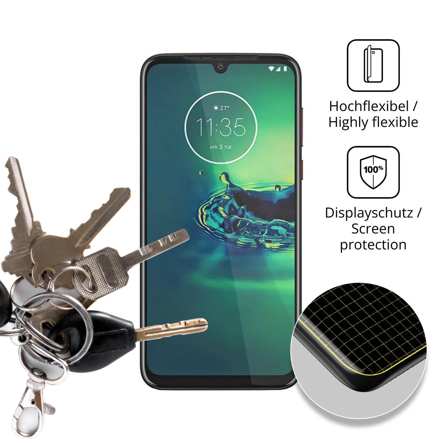 2x 3D Full Cover Schutzfolie für Motorola One Visi (3)