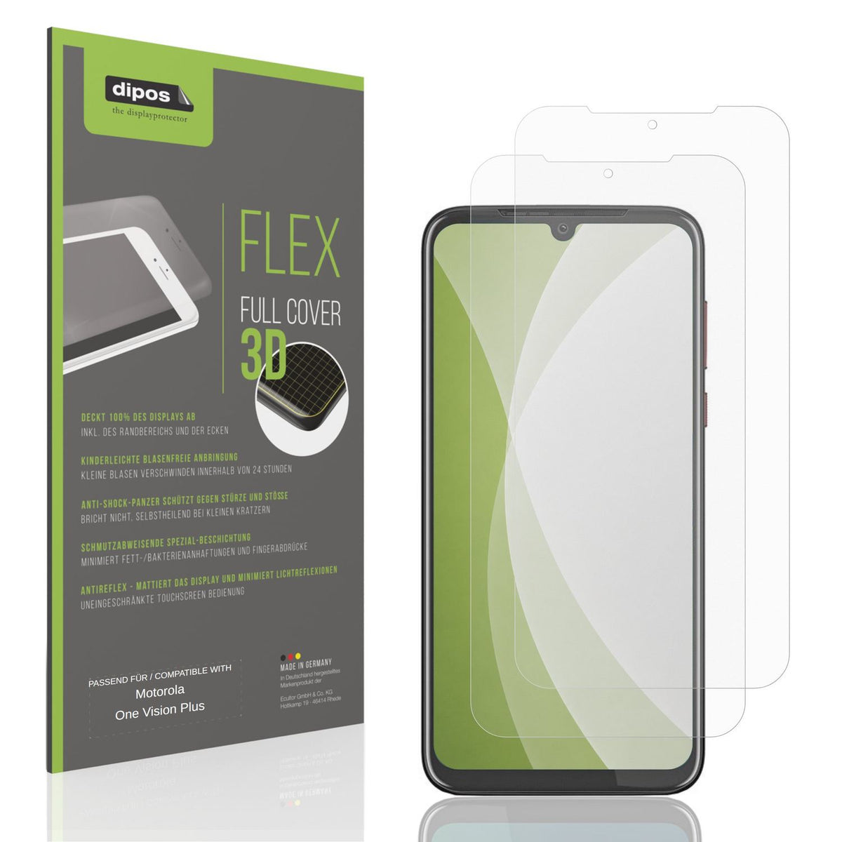 2x Full Cover Schutzfolie matt für Motorola One Vi (1)