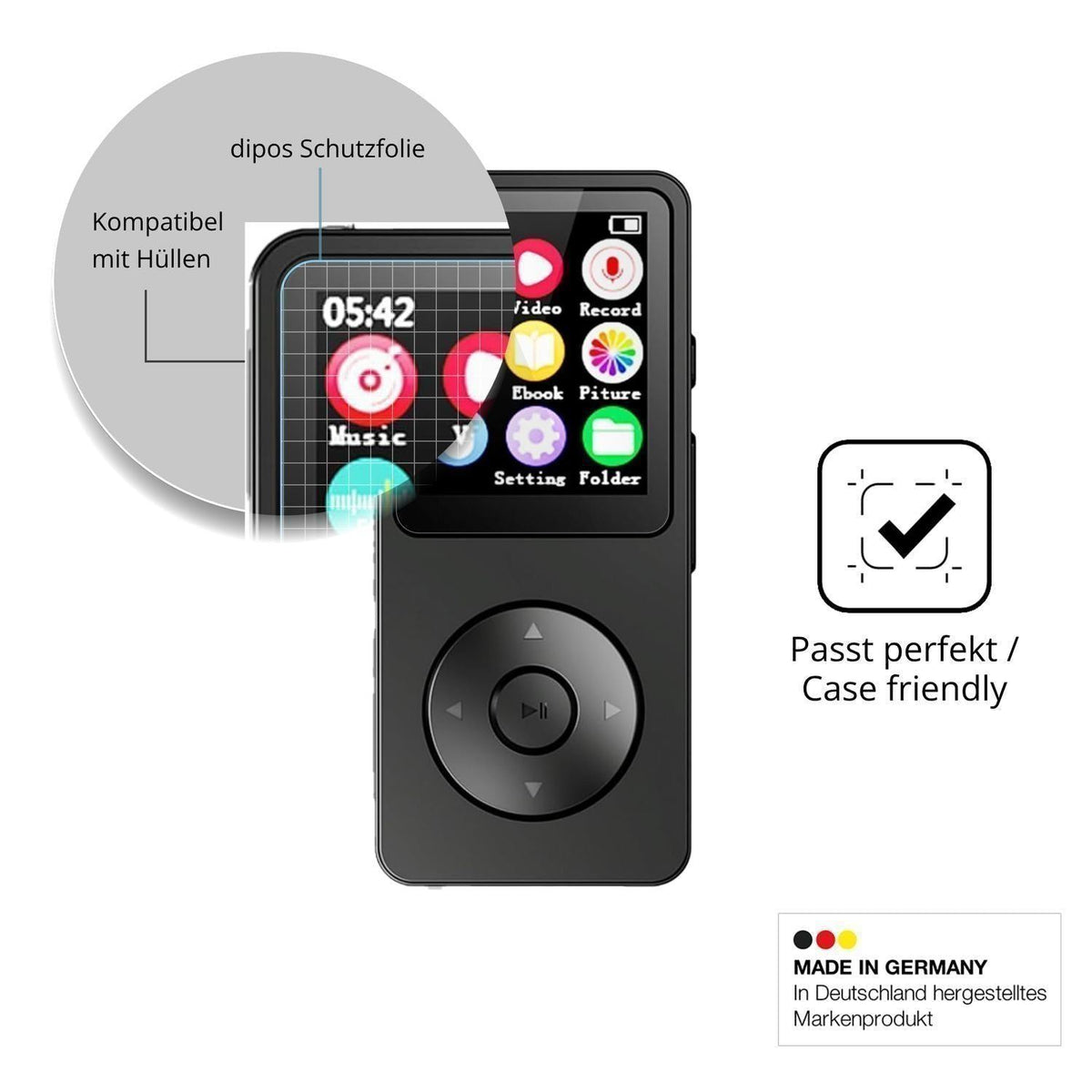 4x Schutzfolie klar für LICAEVEY MP3-Player Displa (6)