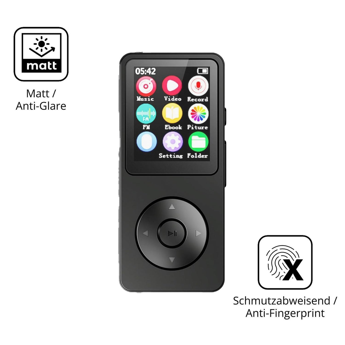 4x Schutzfolie matt für LICAEVEY MP3-Player Displa (5)