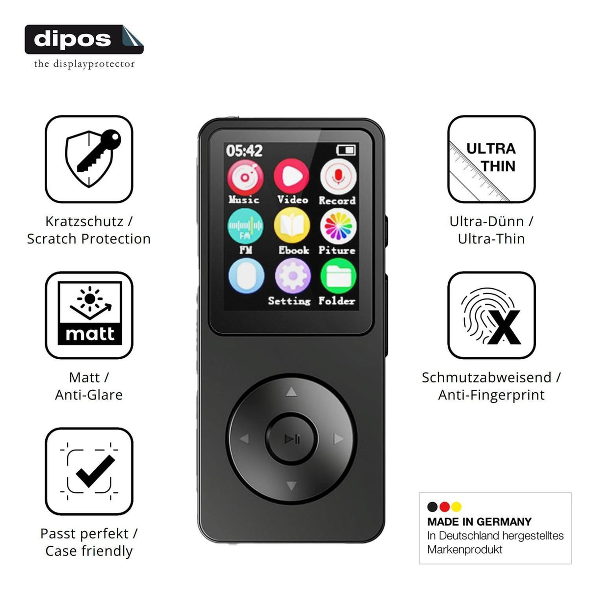 4x Schutzfolie matt für LICAEVEY MP3-Player Displa (7)