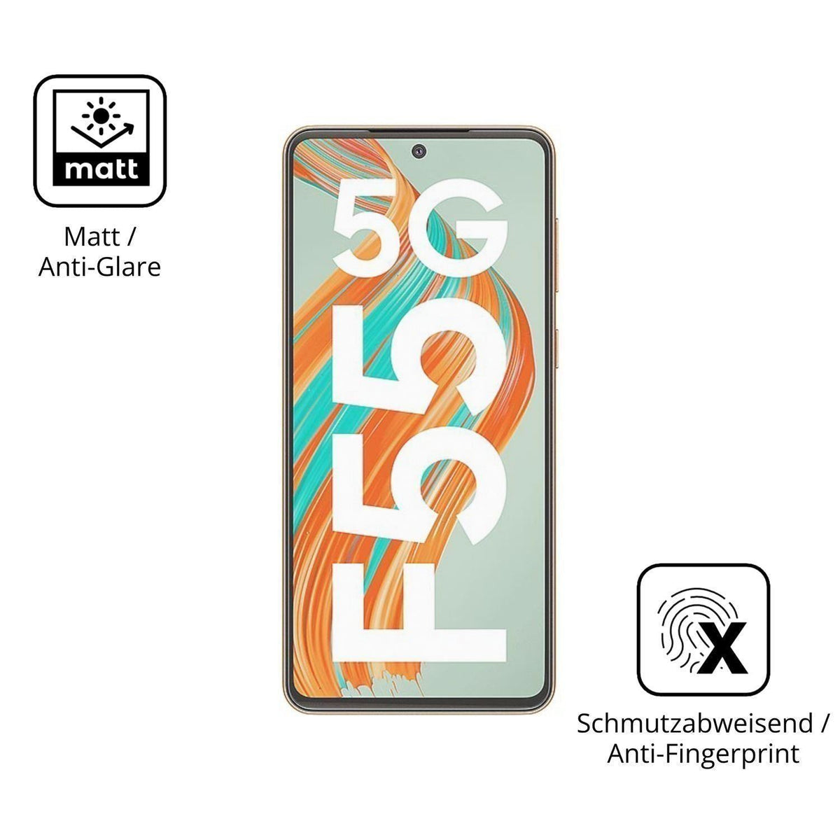 2x 9H Schutzfolie matt für Samsung Galaxy F55 Panz (5)