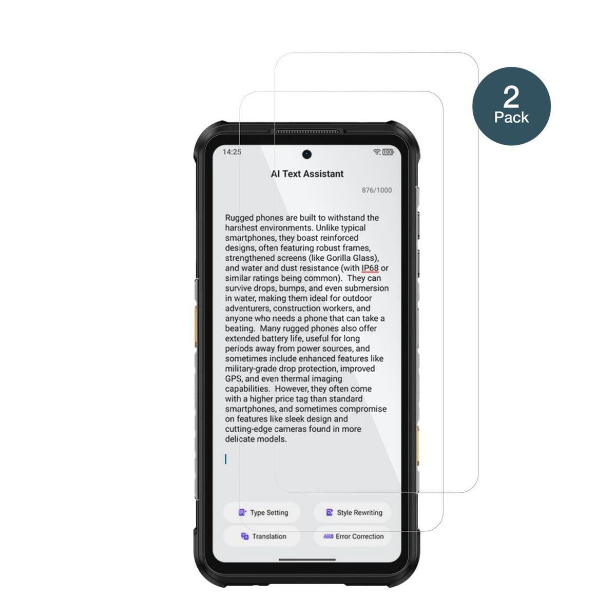 2x 9H Schutzfolie für Ulefone RugOne Xever 7 Panze (2)