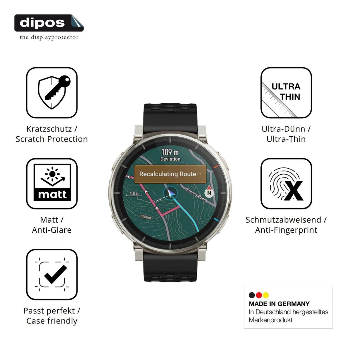 6x Schutzfolie matt für Amazfit Active 3 Premium D (7)