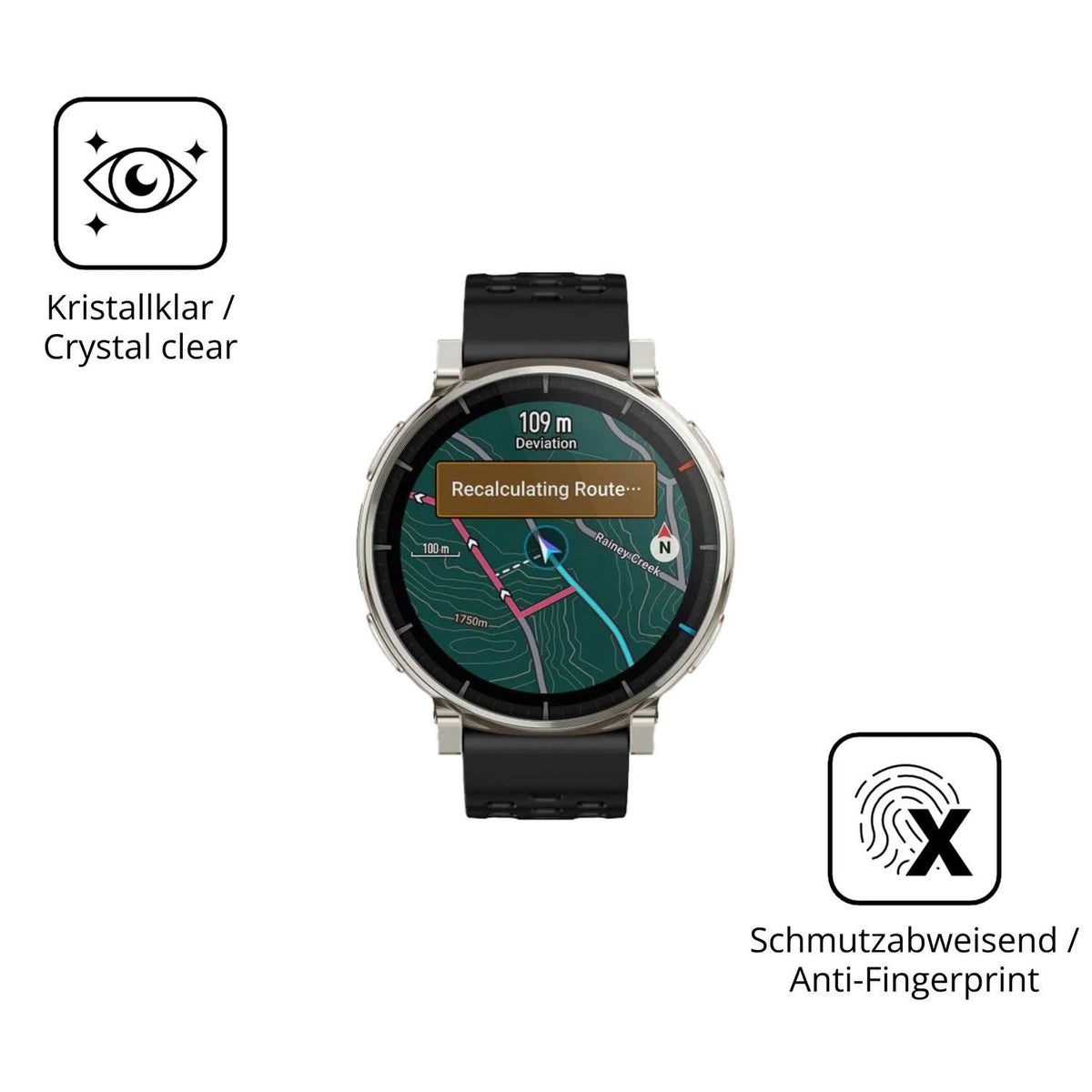 2x 9H Schutzfolie für Amazfit Active 3 Premium Pan (5)