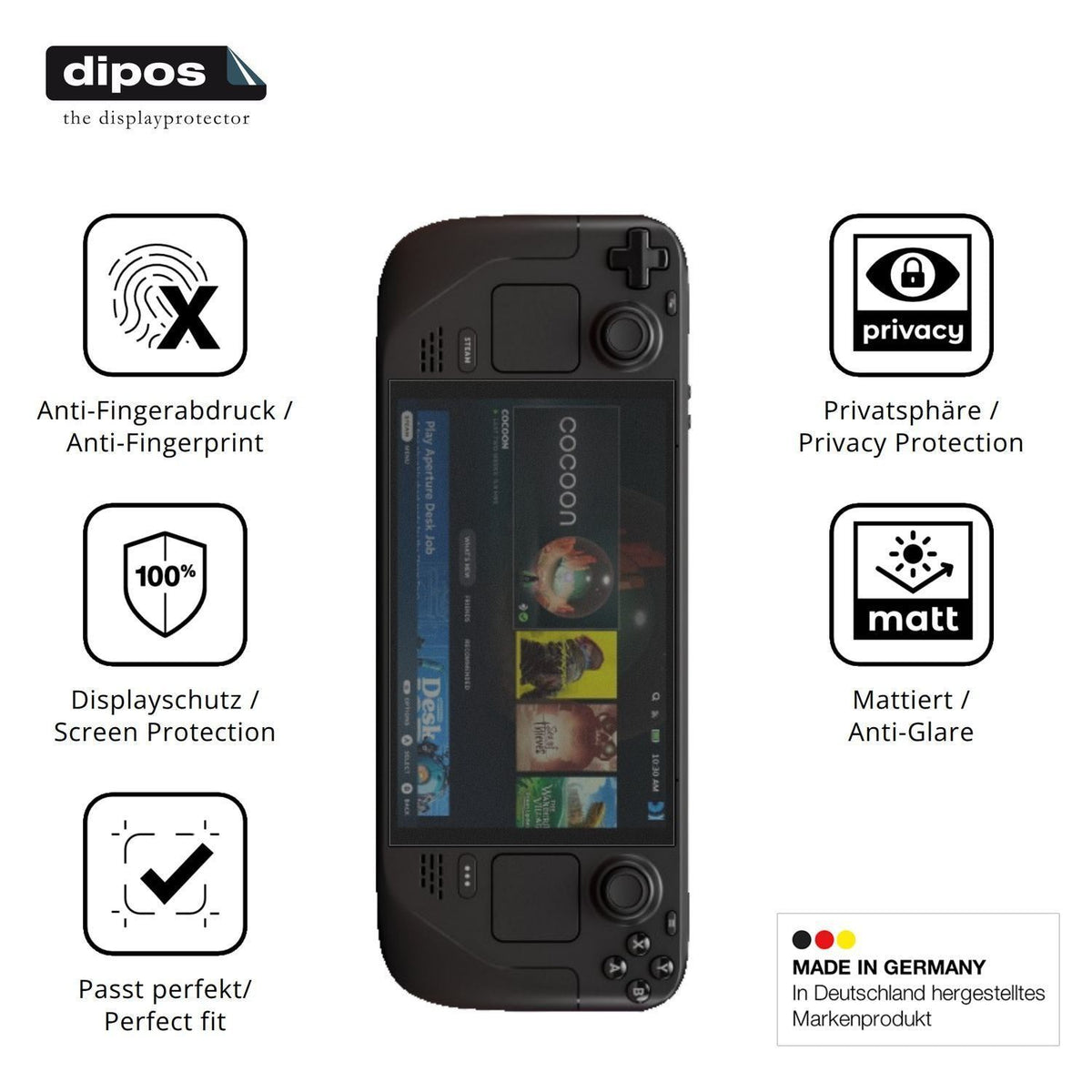 Blickschutzfolie für Velvet Steam Deck OLED matt S (5)