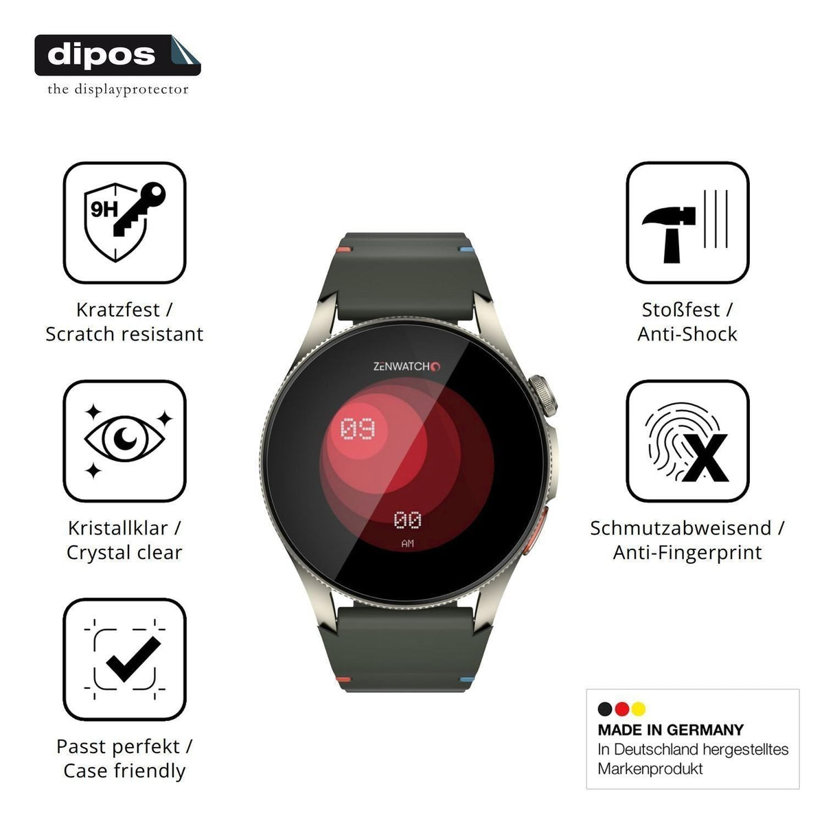 2x 9H Schutzfolie für Zenwatch Zenara Titanium Pan (7)