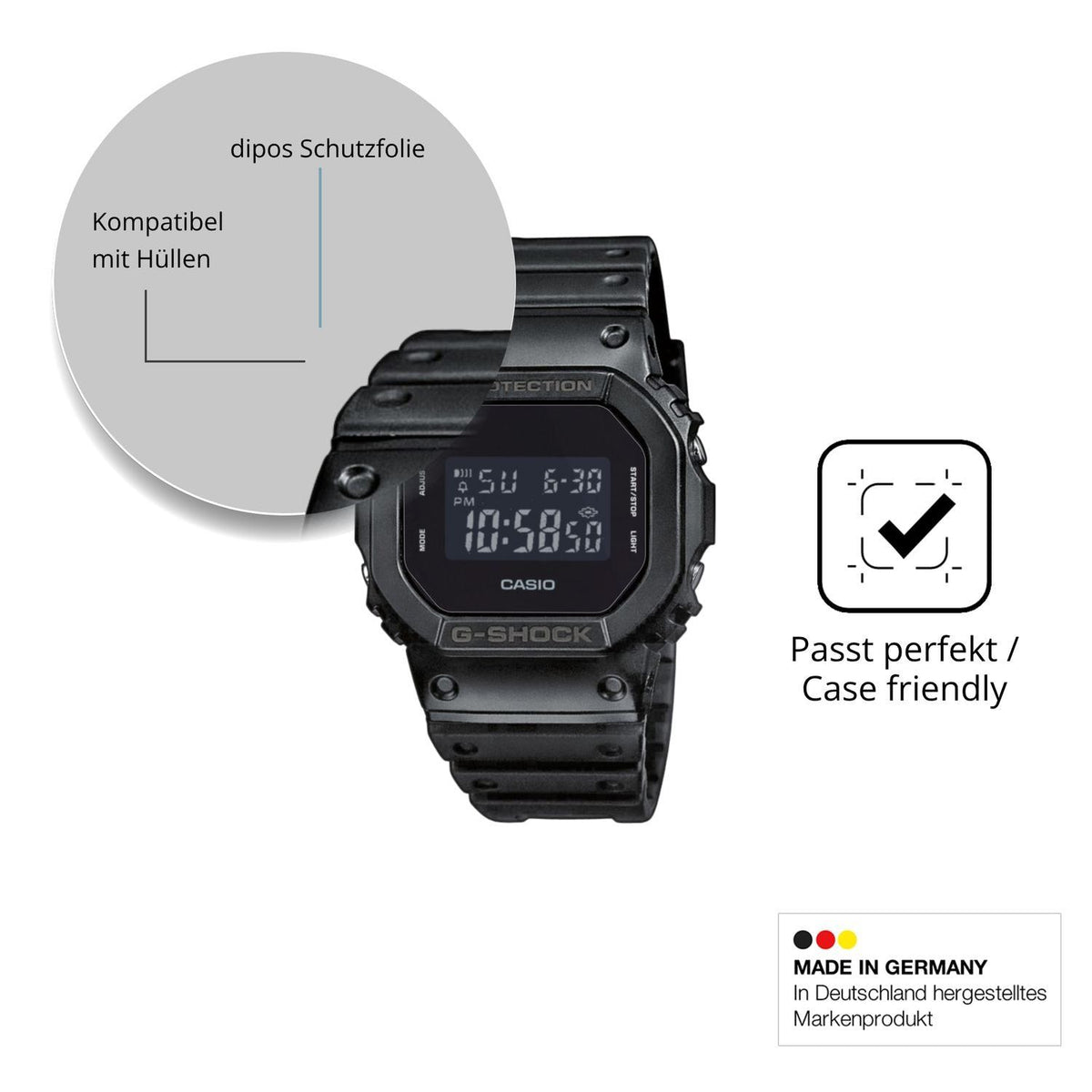 6x Schutzfolie klar für Casio DW-5600UUB-1ER Displ (6)