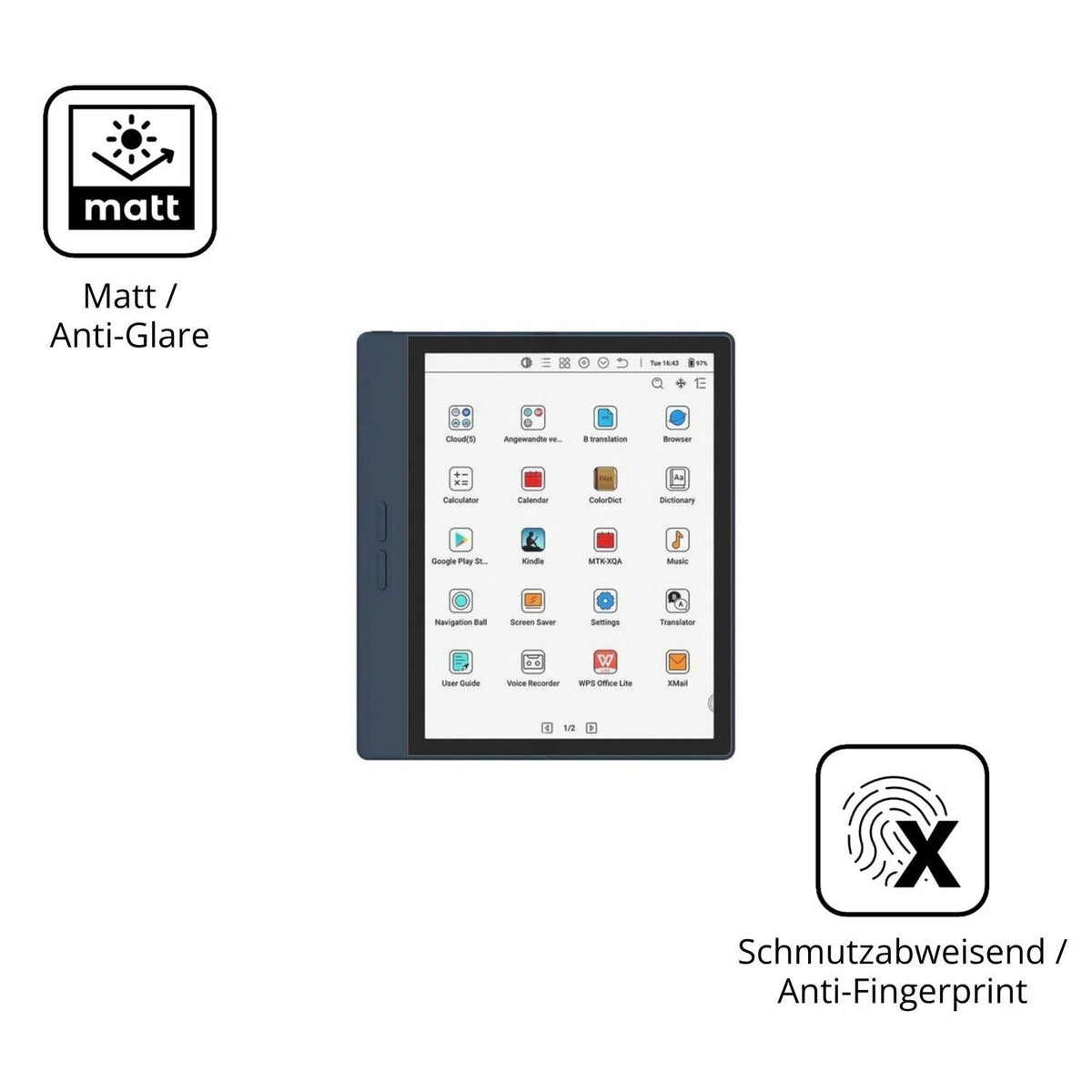 2x Schutzfolie matt für Bigme B7 Pro Display-Schut (5)