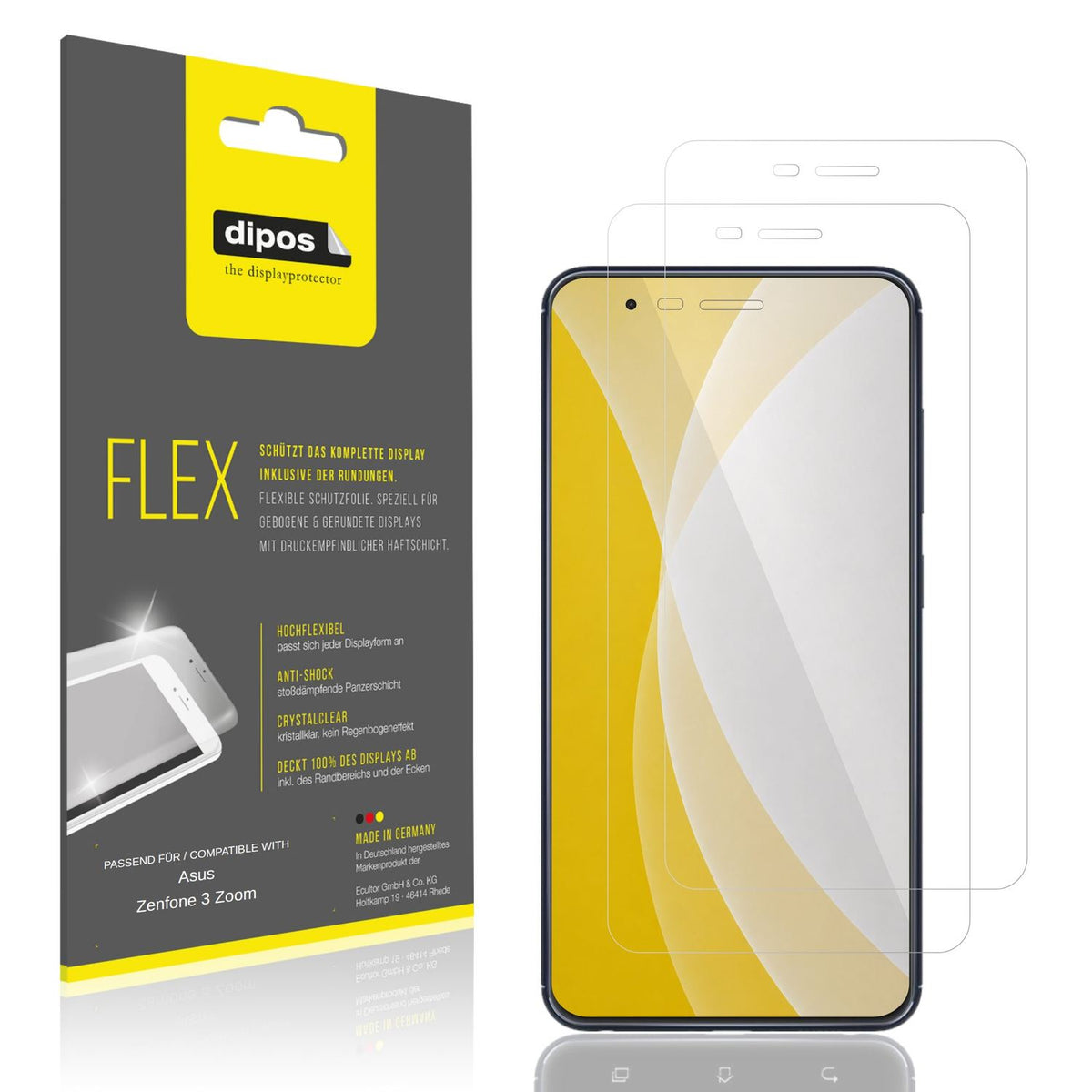 2x 3D Full Cover Schutzfolie für Asus ZenFone 3 Zo (1)