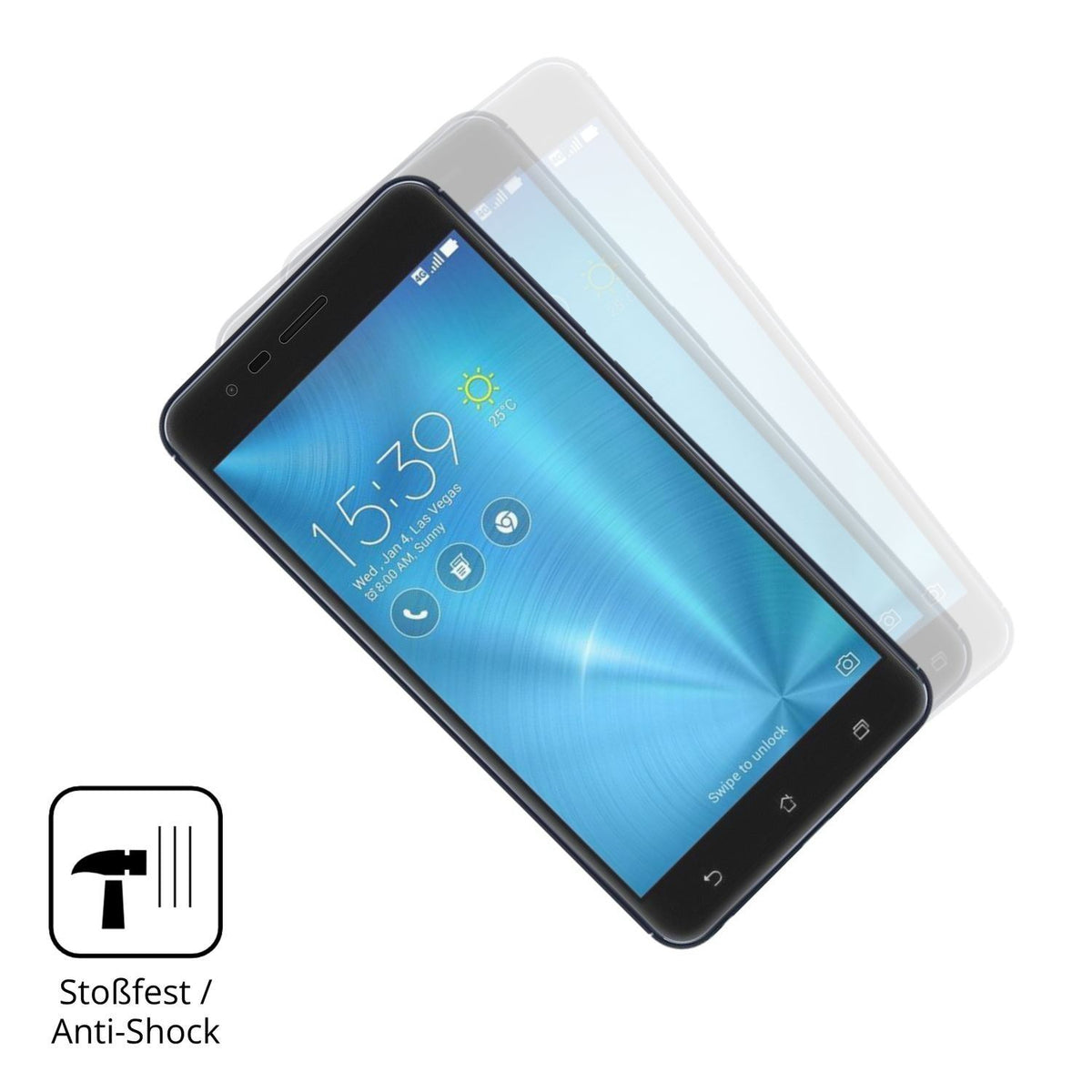 2x Full Cover Schutzfolie matt für Asus ZenFone 3  (4)