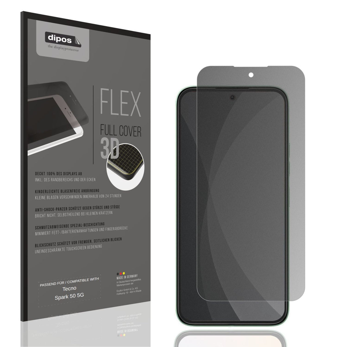 Full Cover Privacy Blickschutzfolie für Tecno Spar (1)