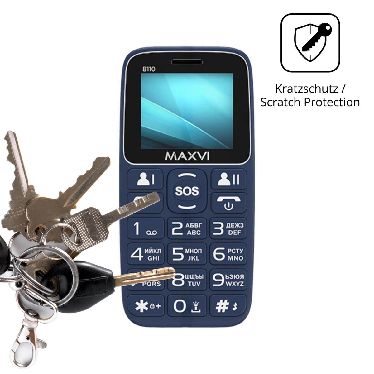 4x Schutzfolie klar für Maxvi B110 Display-Schutzf (4)