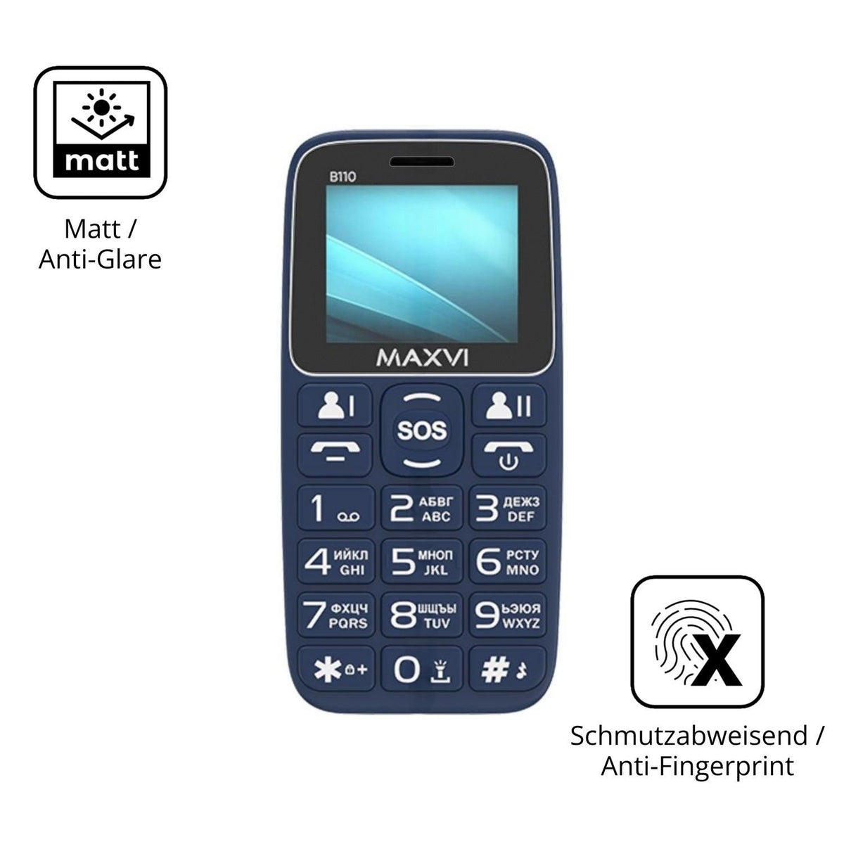 4x Schutzfolie matt für Maxvi B110 Display-Schutzf (5)