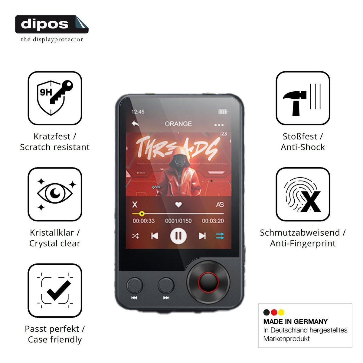 2x 9H Schutzfolie für Oilsky A55 MP3-Player Panzer (7)
