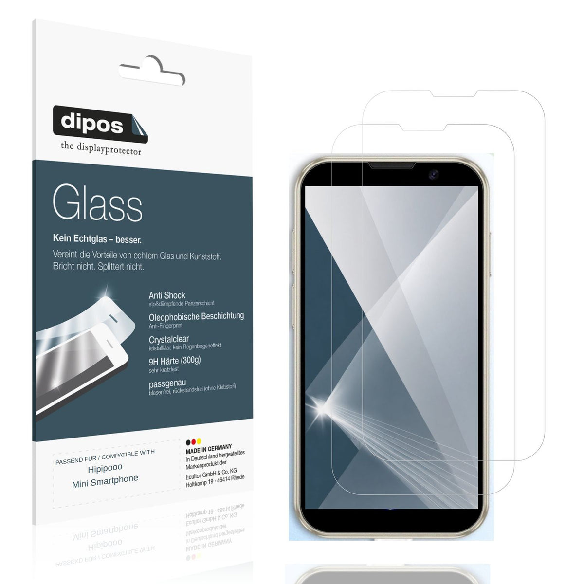2x 9H Schutzfolie für Hipipooo Mini Smartphone Pan (1)