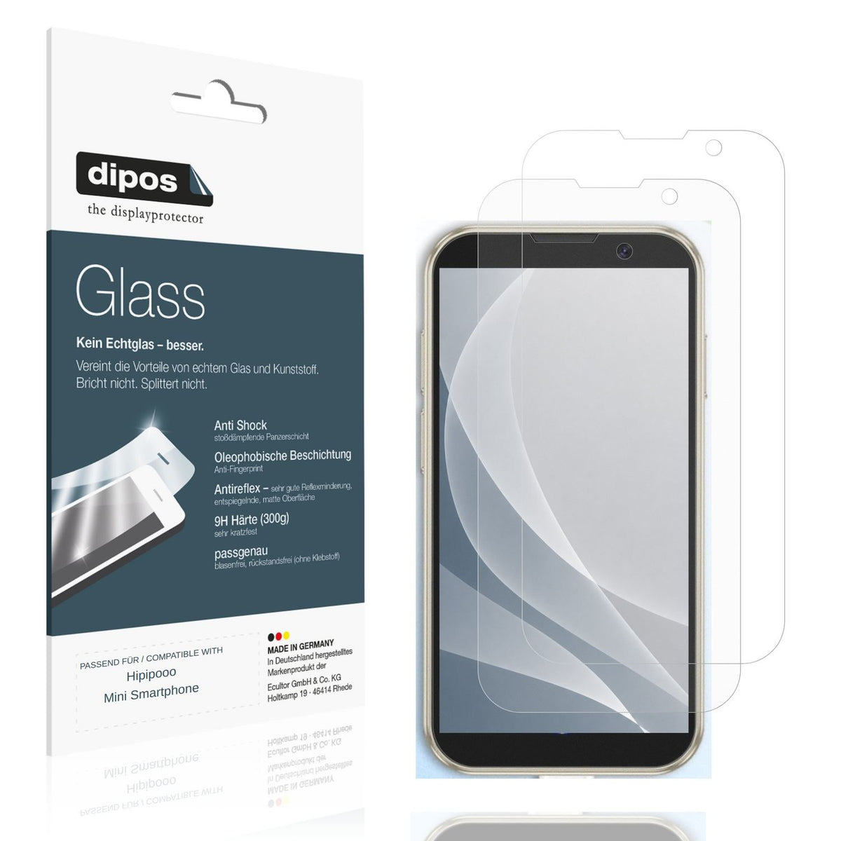 2x 9H Schutzfolie matt für Hipipooo Mini Smartphon (1)