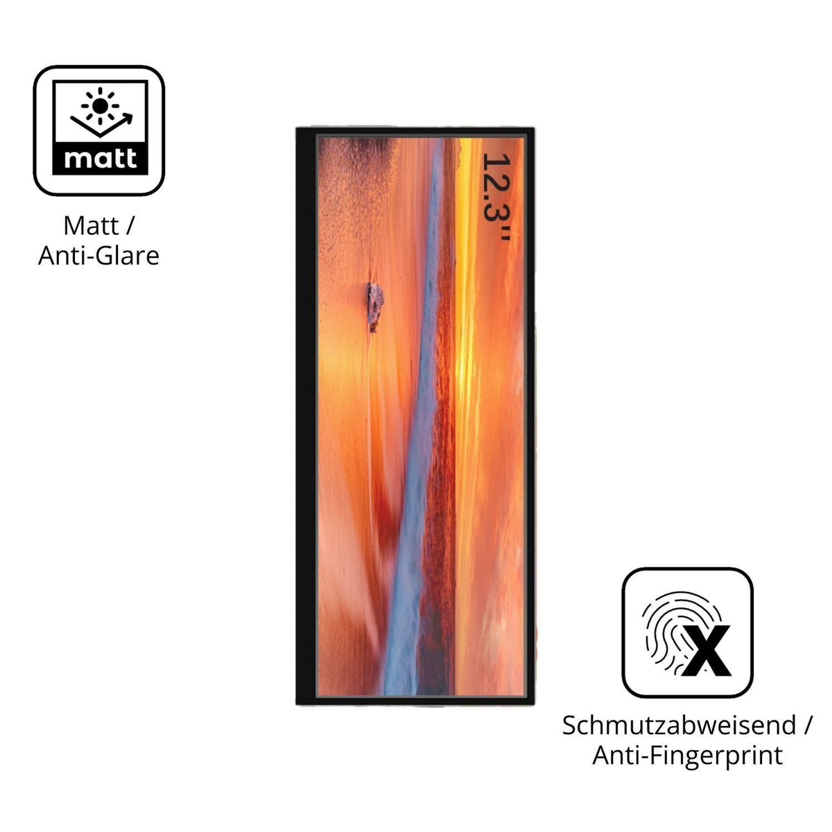 2x Schutzfolie matt für Prechen HD-123 12.3 Zoll D (5)