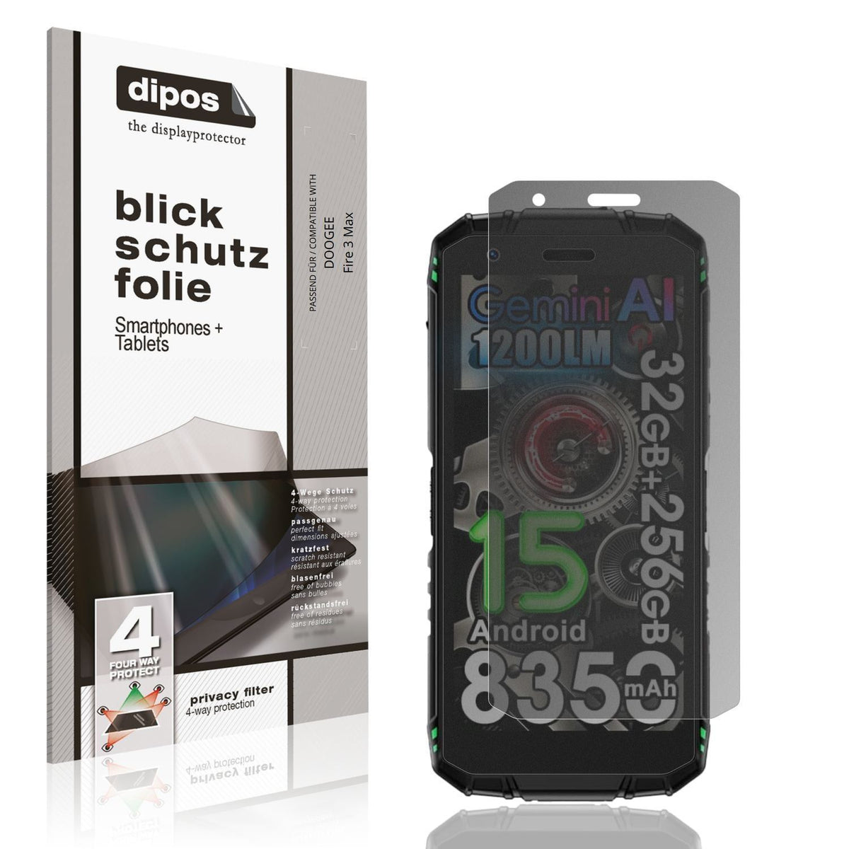 Blickschutzfolie für DOOGEE Fire 3 Max matt Schutz (1)