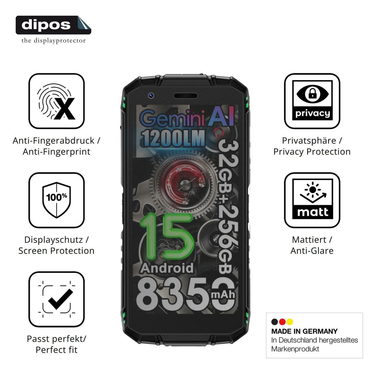 Blickschutzfolie für DOOGEE Fire 3 Max matt Schutz (5)