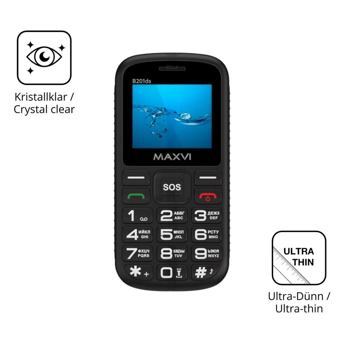 4x Schutzfolie klar für Maxvi B201ds Display-Schut (5)
