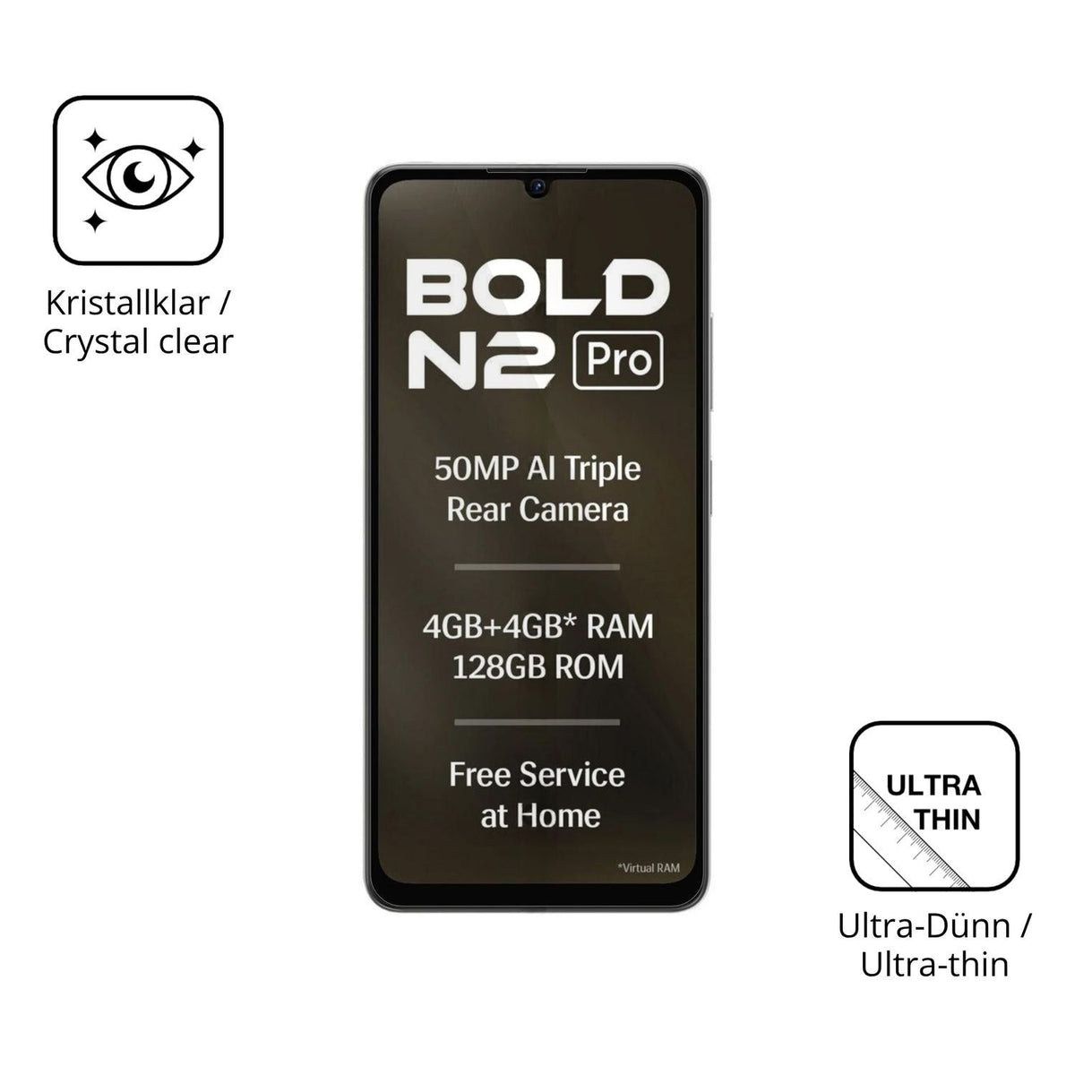 4x Schutzfolie klar für Lava Bold N2 Pro Display-S (5)
