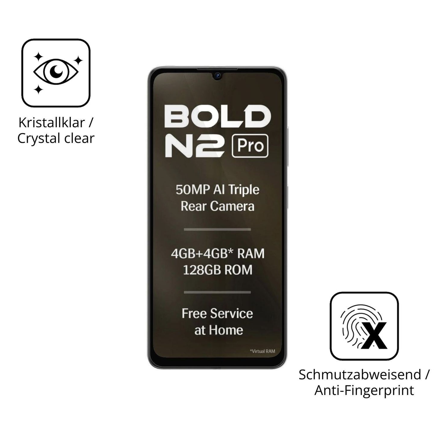 2x 9H Schutzfolie für Lava Bold N2 Pro Panzerfolie (5)