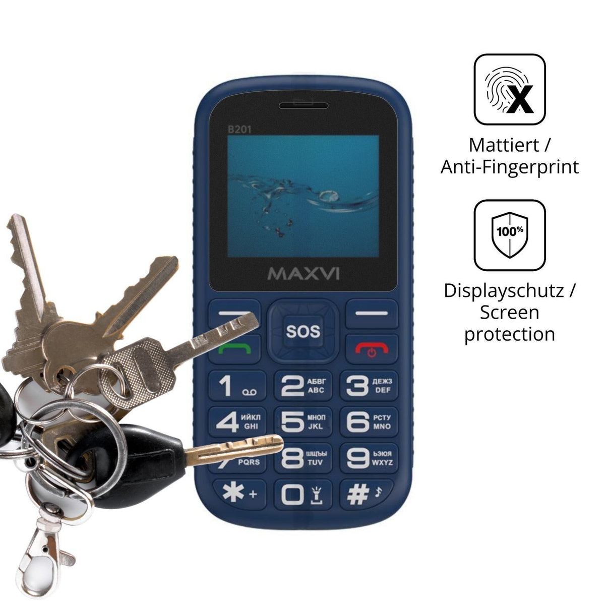 Blickschutzfolie für Maxvi B201 matt Schutzfolie P (3)