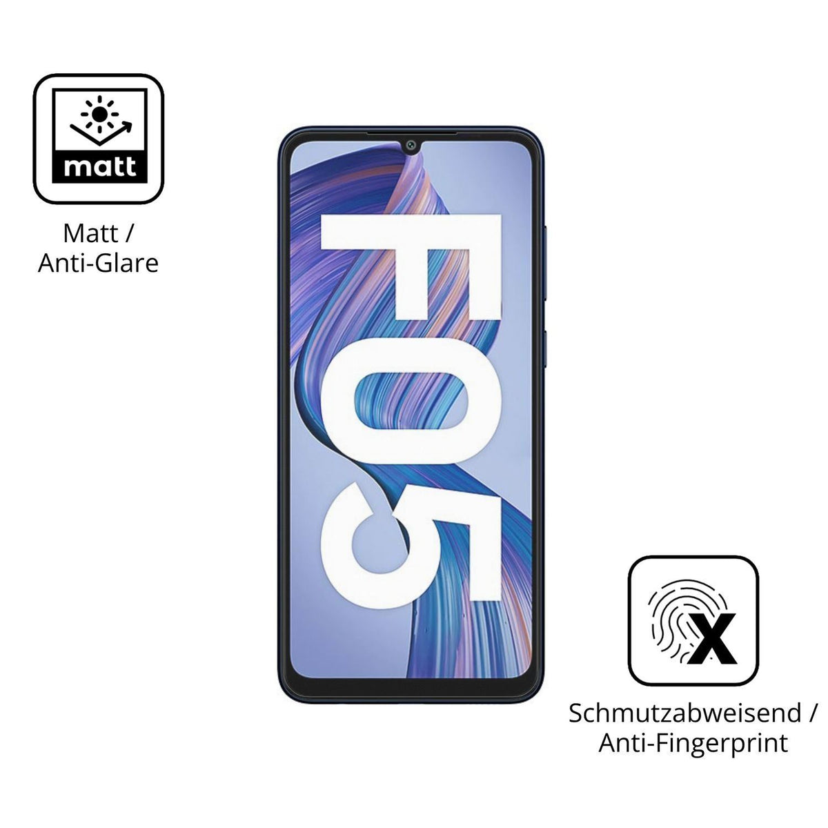 2x 9H Schutzfolie matt für Samsung Galaxy F05 Panz (5)