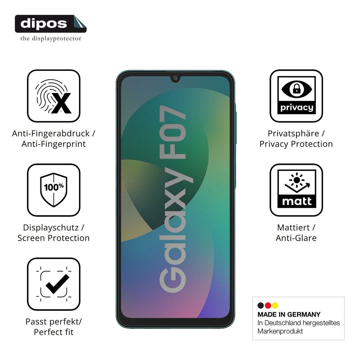 Blickschutzfolie für Samsung Galaxy F07 matt Schut (5)