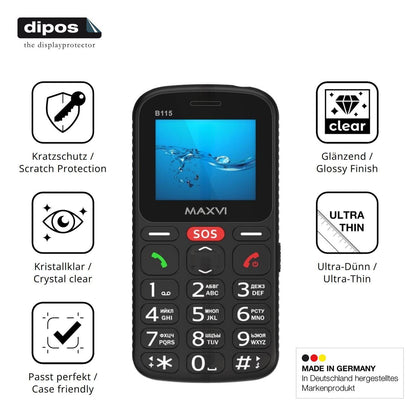 4x Schutzfolie klar für Maxvi B115 Display-Schutzf (7)