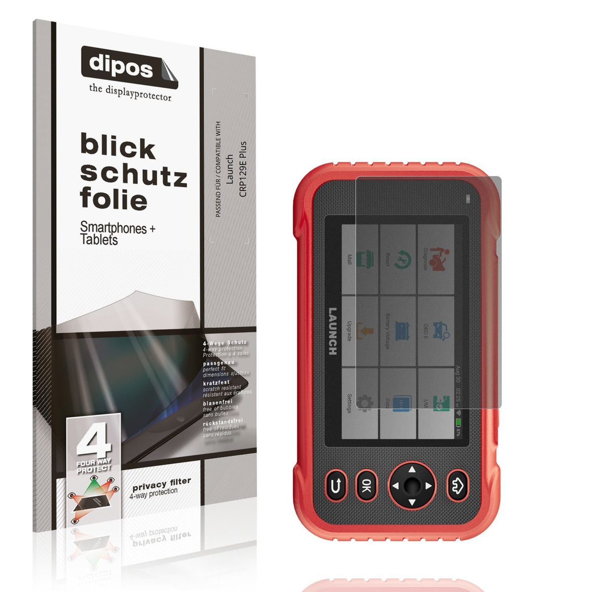Blickschutzfolie für Launch CRP129E Plus matt Schu (1)