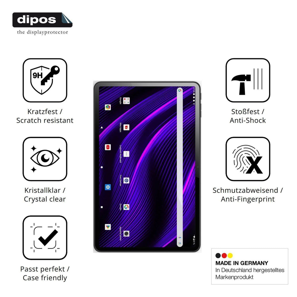 2x 9H Schutzfolie für LOGICOM Tab Fold 12 Panzerfo (7)