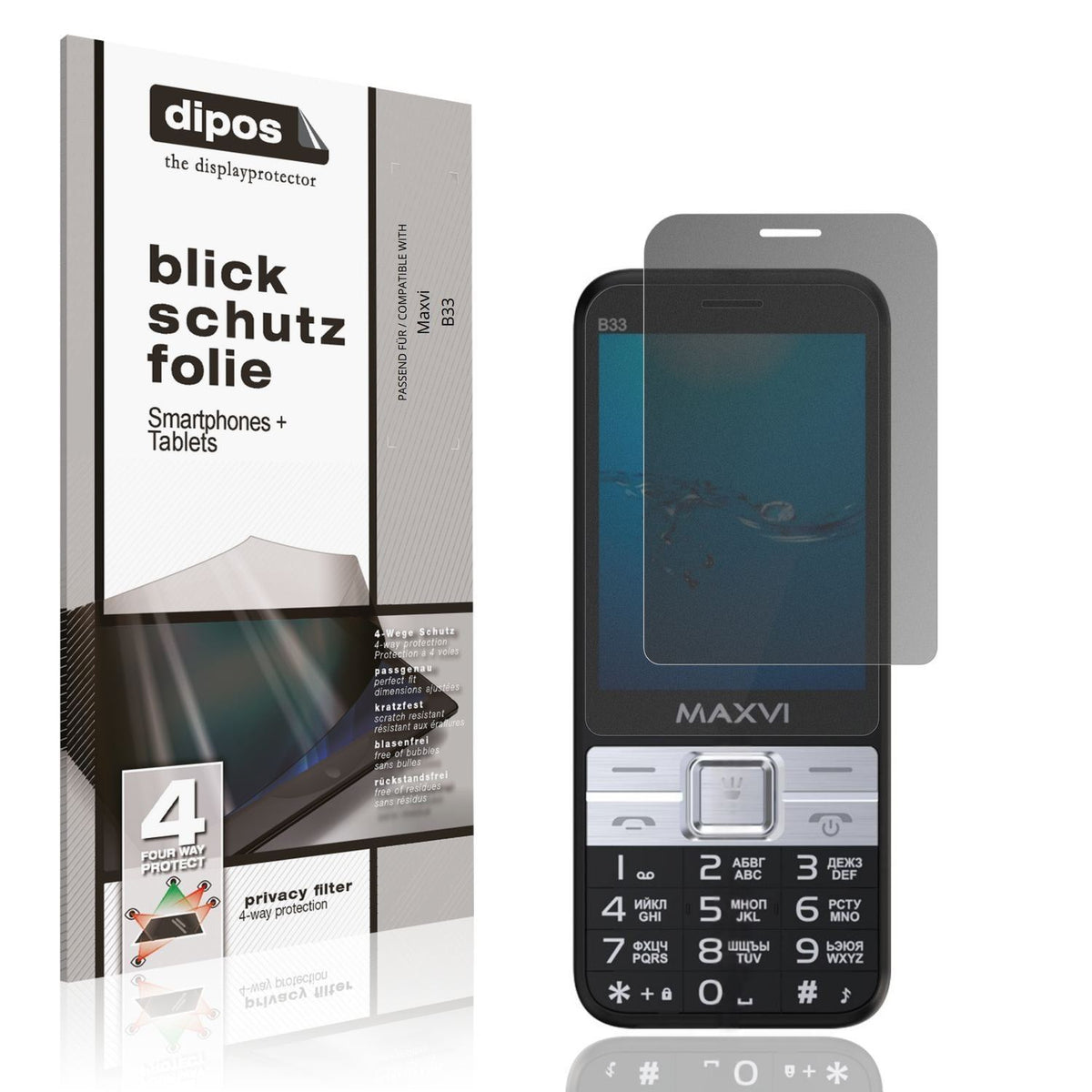 Blickschutzfolie für Maxvi B33 matt Schutzfolie Pr (1)