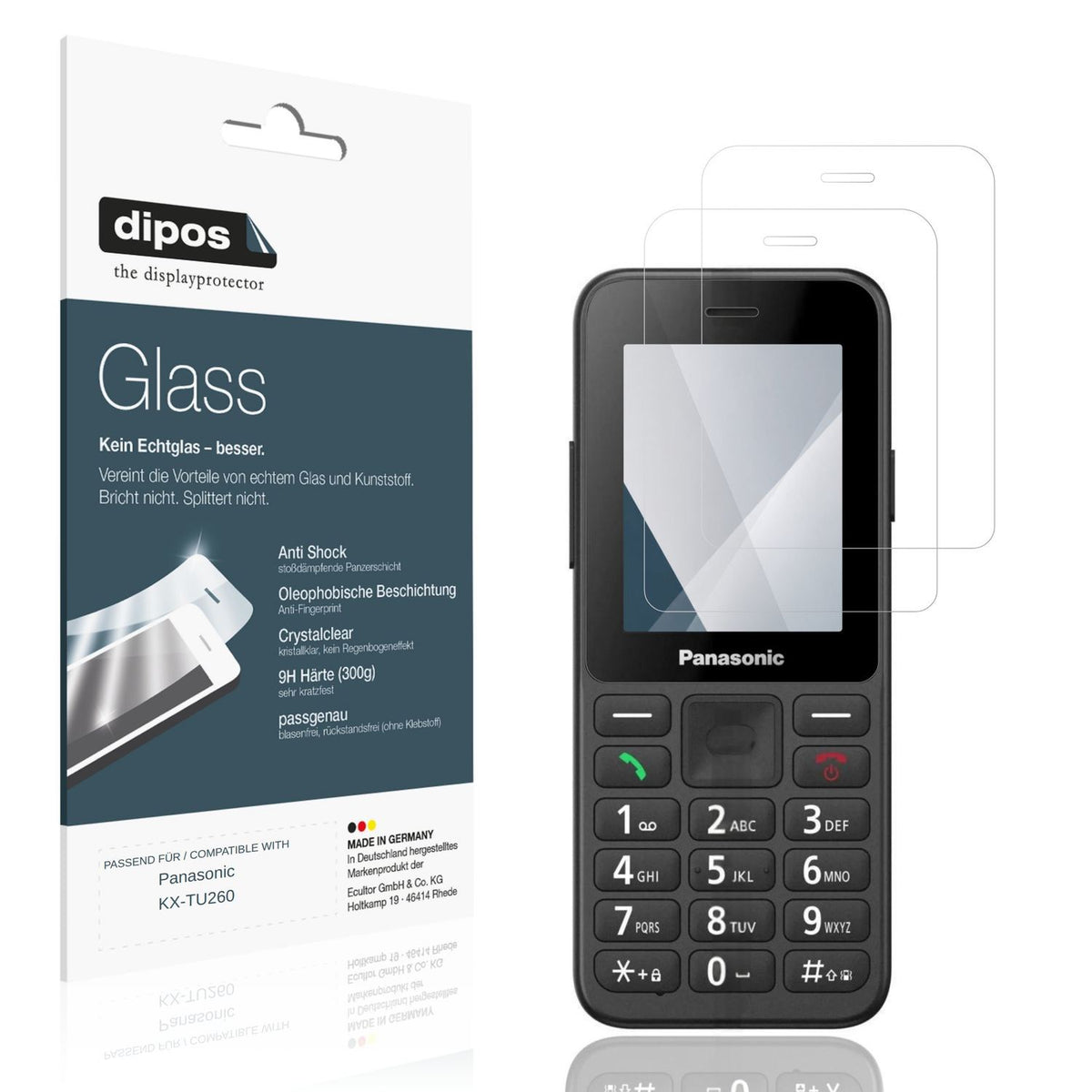 2x 9H Schutzfolie für Panasonic KX-TU260 Panzerfol (1)