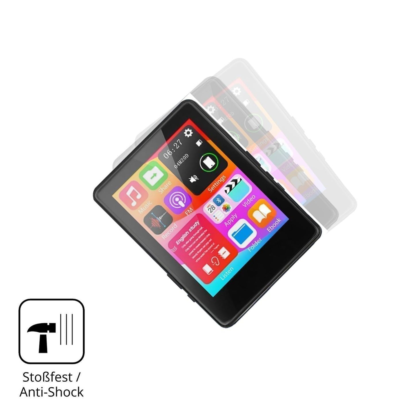 2x 3D Full Cover Schutzfolie für Aroeally D6 MP3-P (4)