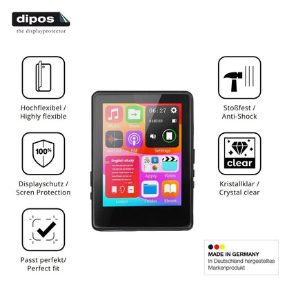 2x 3D Full Cover Schutzfolie für Aroeally D6 MP3-P (7)