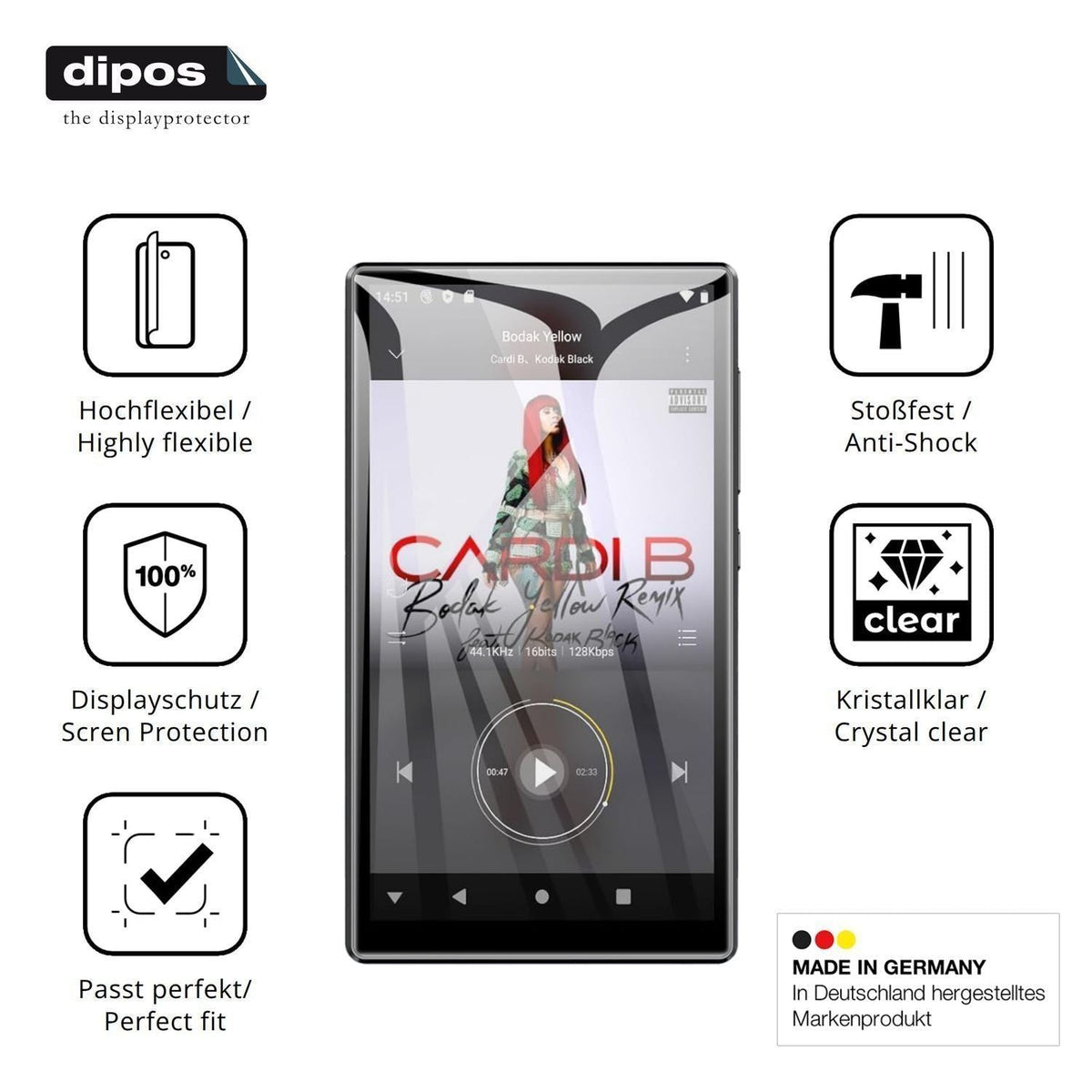 2x 3D Full Cover Schutzfolie für Diofox M10 MP3-Pl (7)