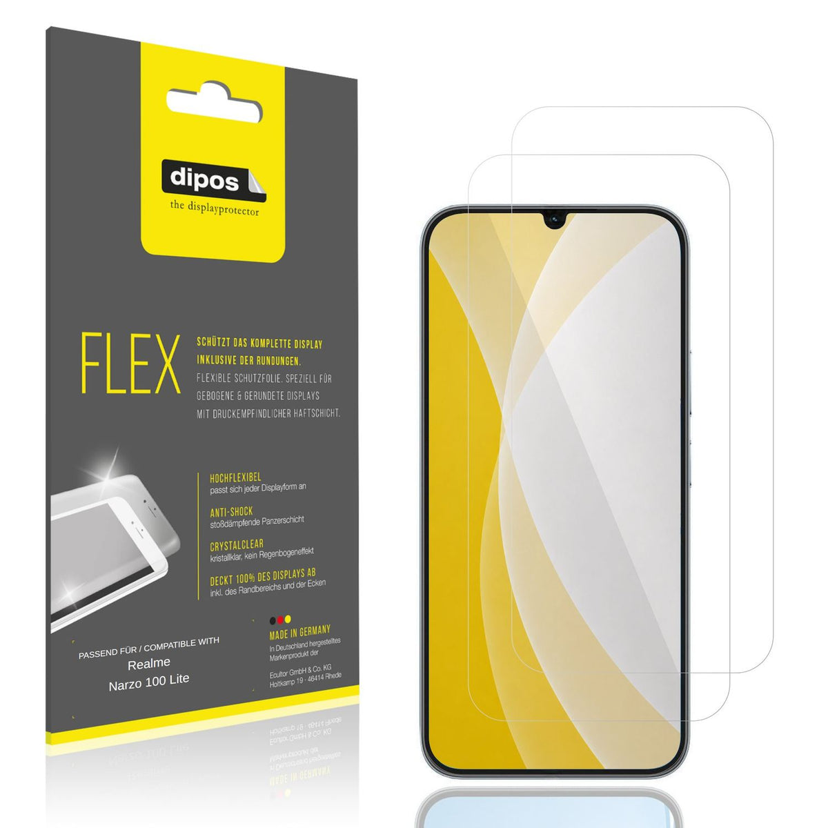 2x 3D Full Cover Schutzfolie für Realme Narzo 100  (1)