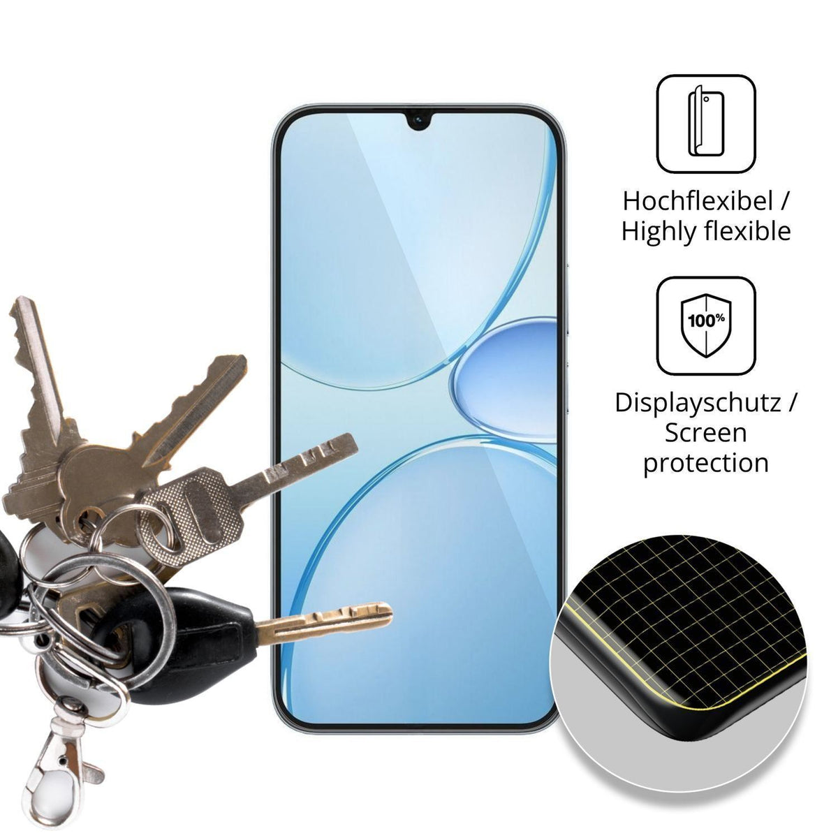 2x 3D Full Cover Schutzfolie für Realme Narzo 100  (3)