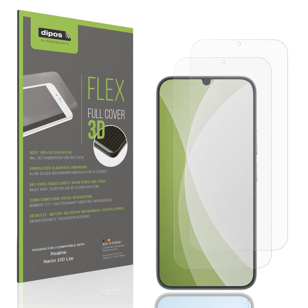 2x Full Cover Schutzfolie matt für Realme Narzo 10 (1)