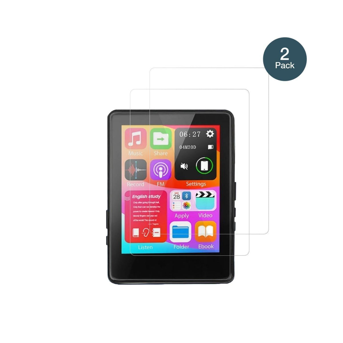2x 9H Schutzfolie für Taichaeu D6 MP3-Player Panze (2)