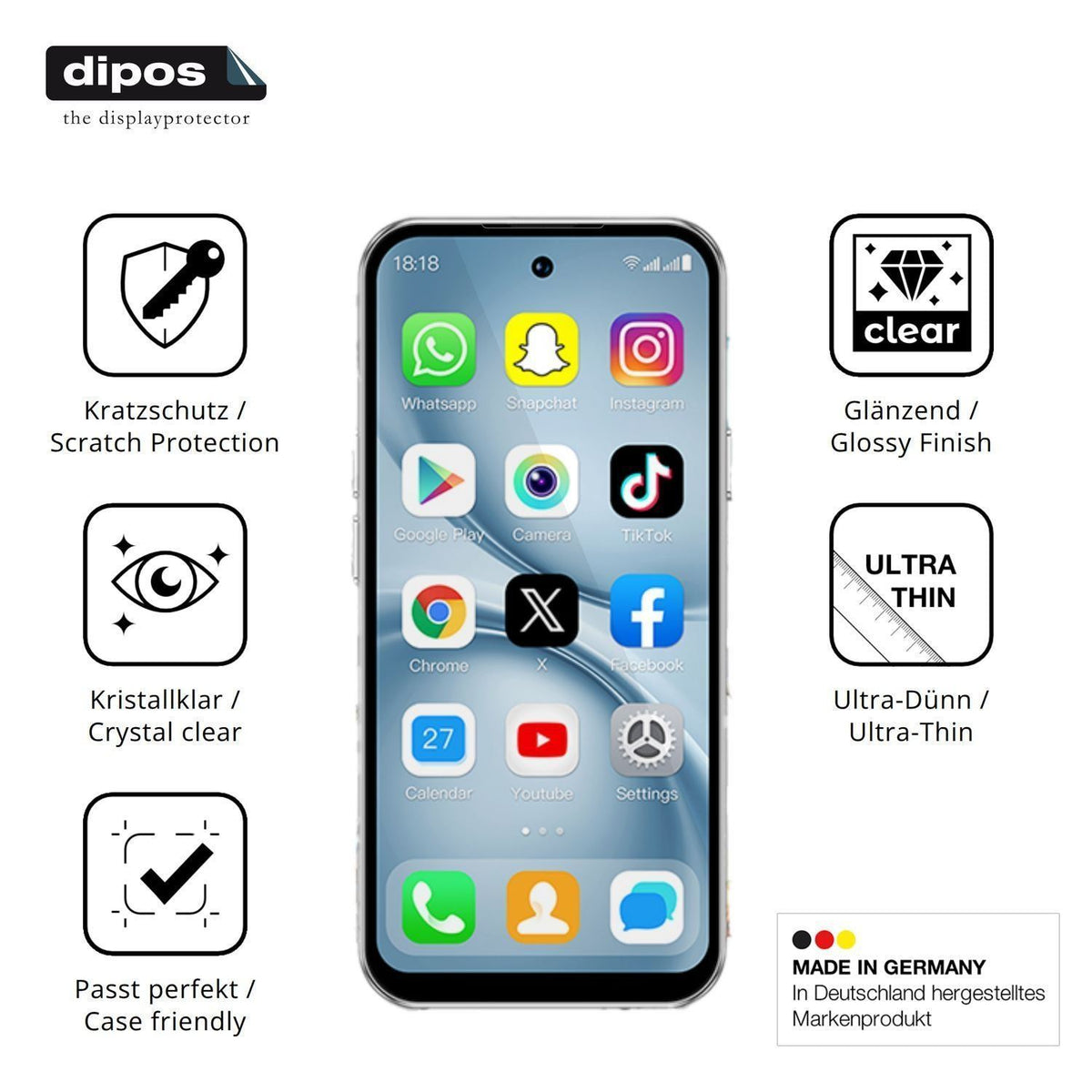 4x Schutzfolie klar für viqee A19PRO Mini-Smartpho (7)
