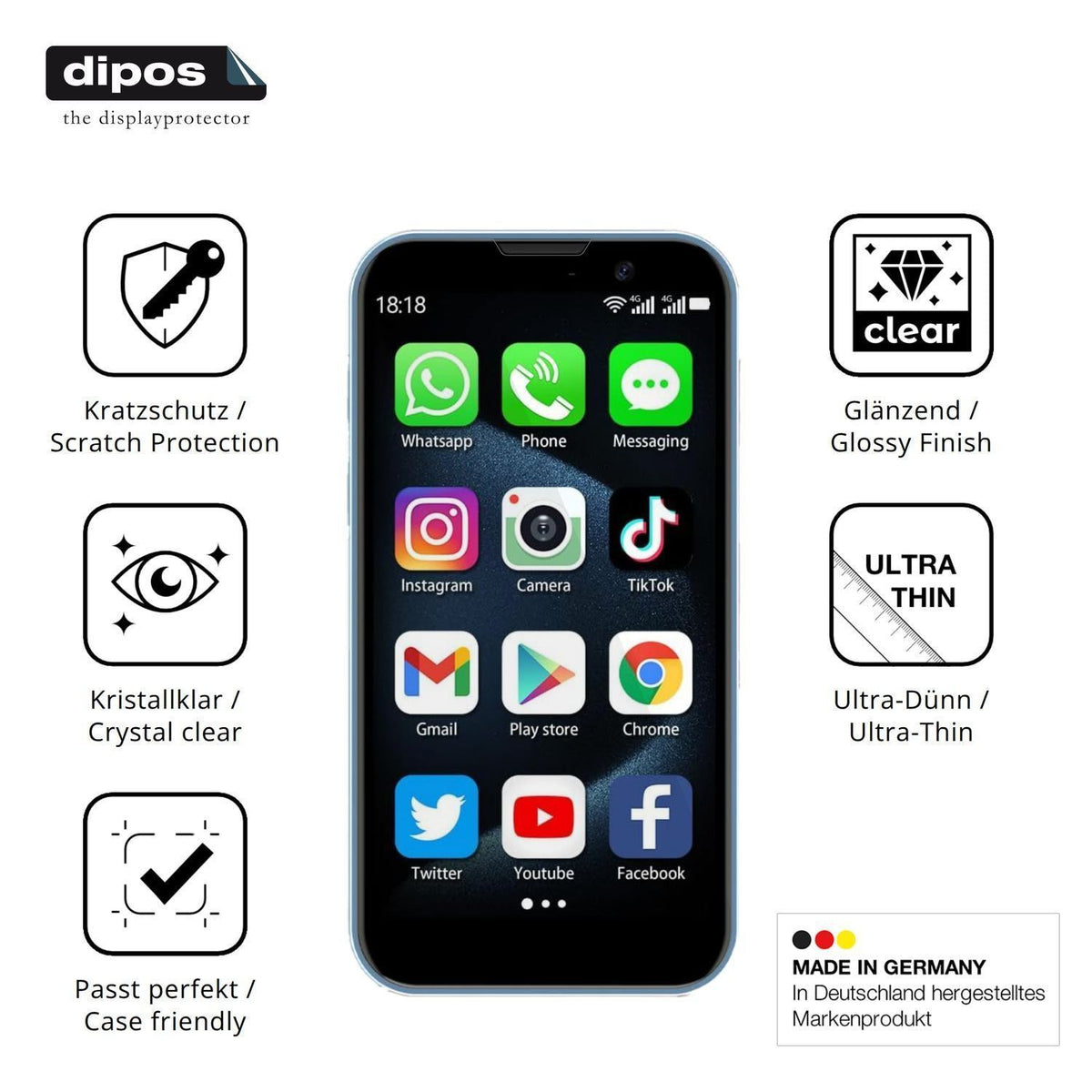 4x Schutzfolie klar für BLKE S 18 Pro Mini-Smartph (7)