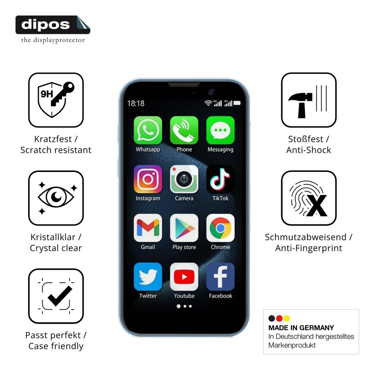 2x 9H Schutzfolie für BLKE S 18 Pro Mini-Smartphon (7)