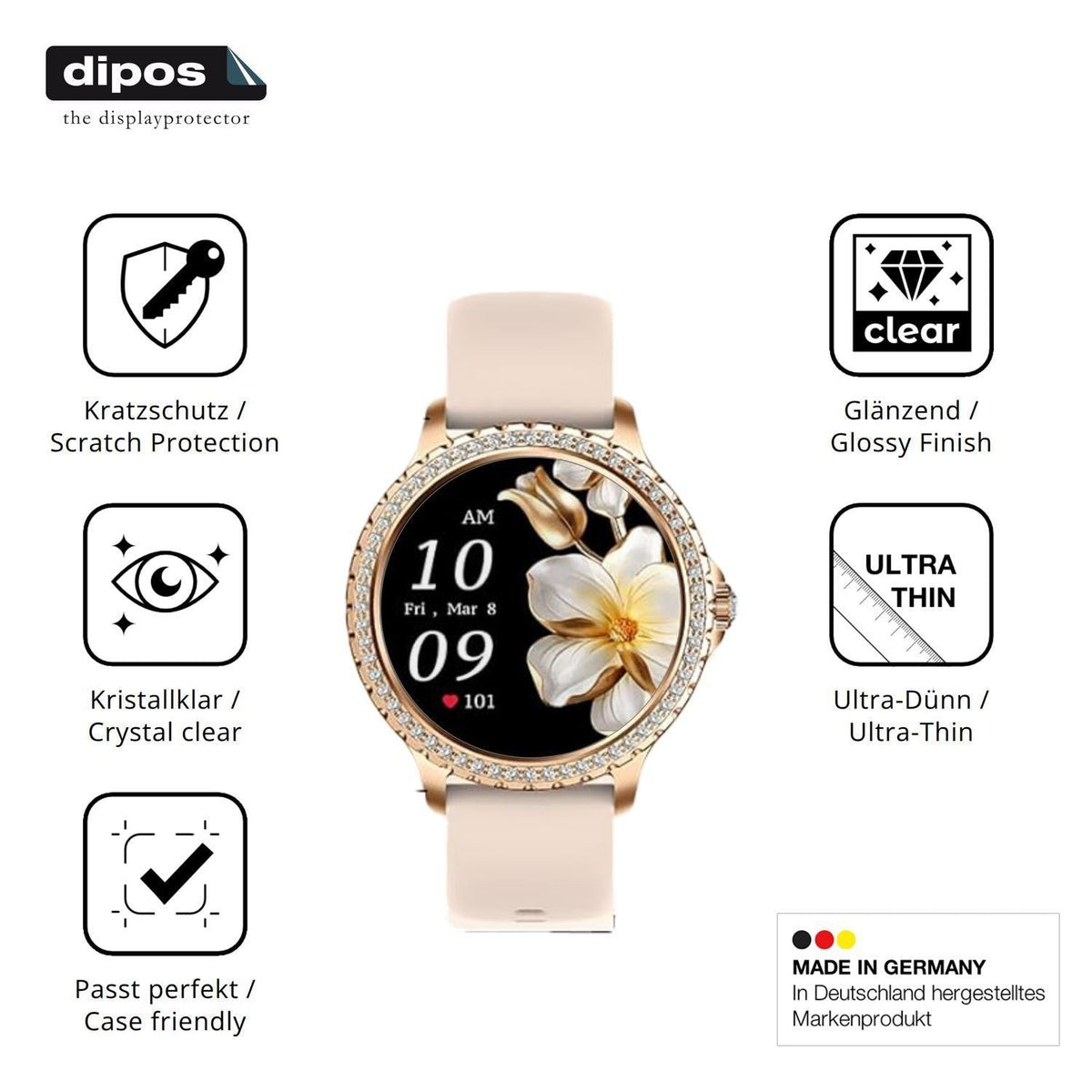 6x Schutzfolie klar für CHOOSETIME BW1845 Display- (7)