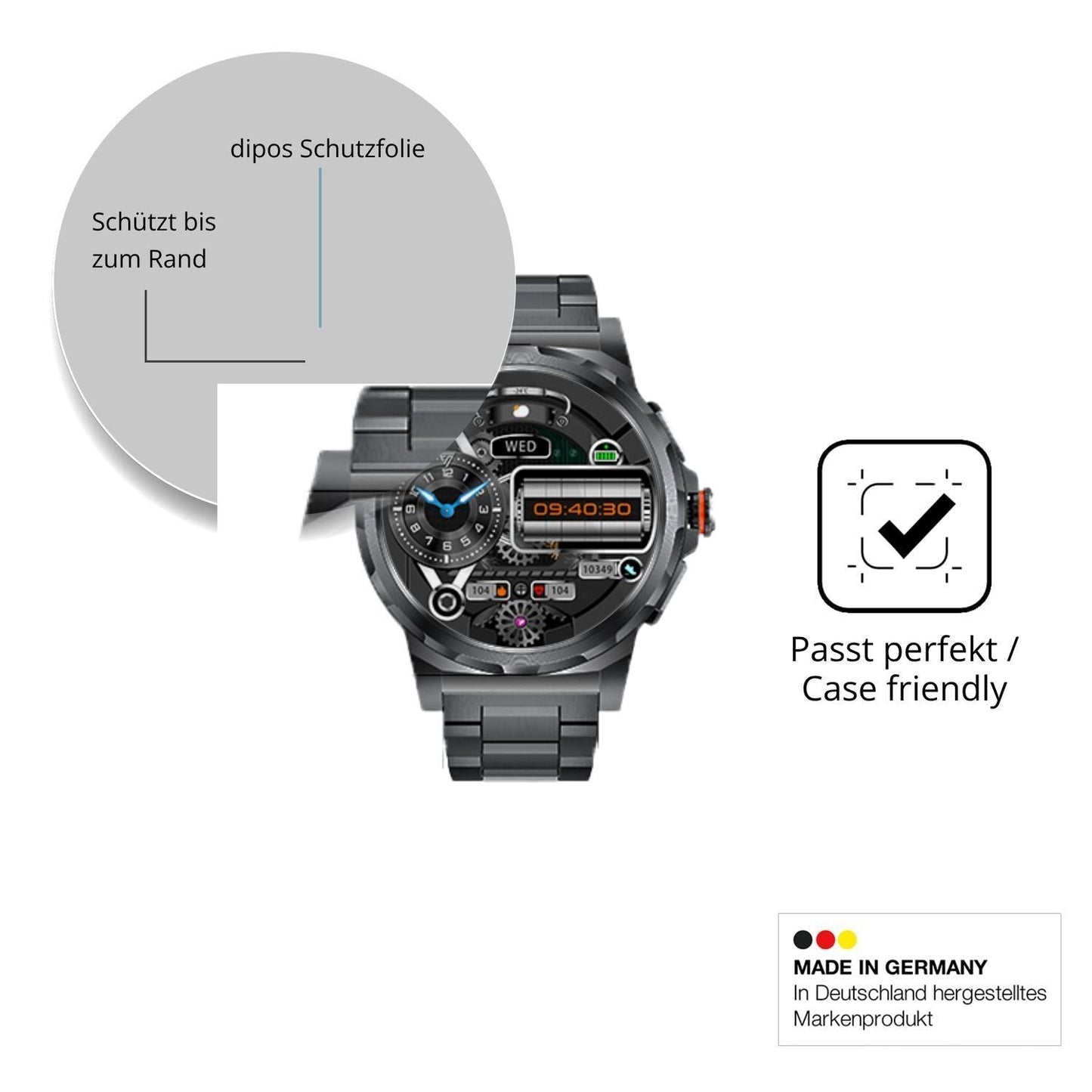 2x 9H Schutzfolie für CHOOSETIME SML6 Panzerfolie (6)